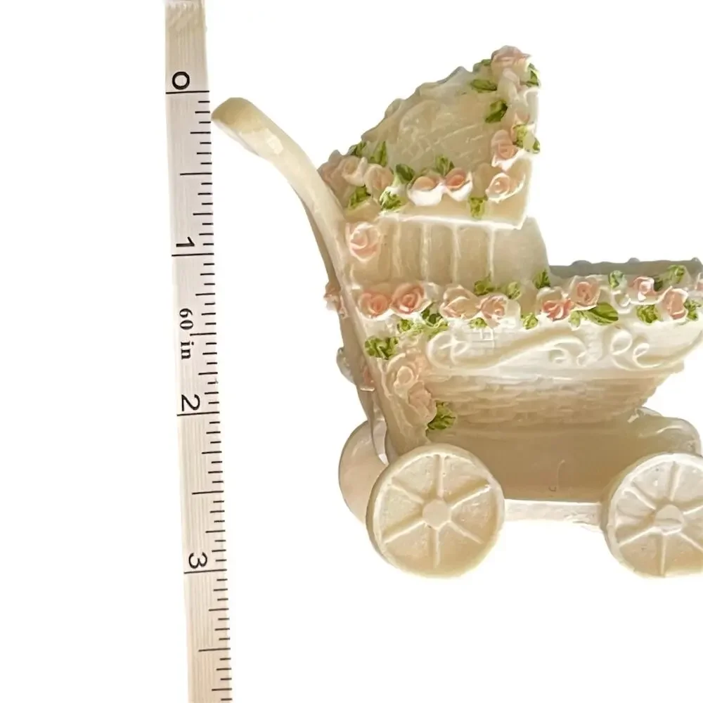 Baby Shower Cake Topper/ Centerpiece/ Porcelain Baby Carriage Display, Set of 12
